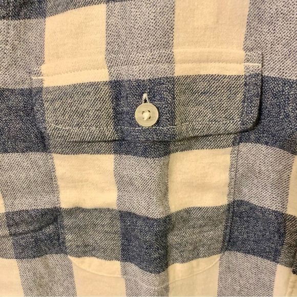 🎉Host Pick!🎉 NWT Lucky Brand Blue/Cream Flannel Button-Down Shirt - Picture 7 of 12